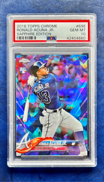 2018 Topps Chrome Sapphire Edition Variation Ronald Acuna Jr PSA 10 SP