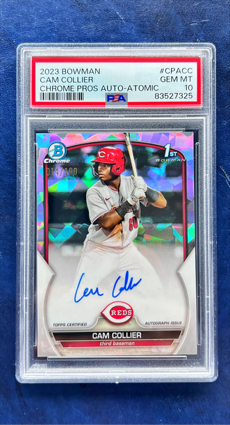 2023 Bowman Chrome Cam Collier Atomic Refractor auto /100 PSA 10