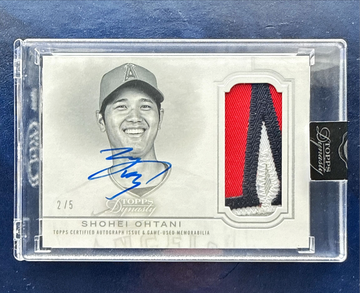 2020 Topps Dynasty Shohei Ohtani Silver Angels Logo 4 Color Patch Auto #2/5 SSP Horizontal 