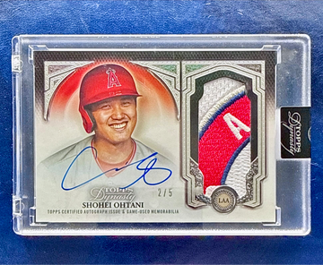 2023 Topps Dynasty Shohei Ohtani Silver Angels Logo 4-Color Patch Auto #2/5 SSP Horizontal 