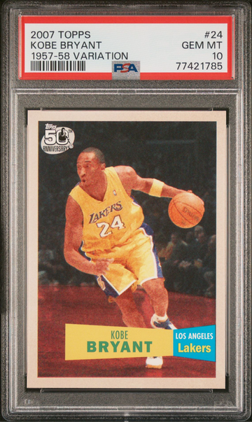 2007-08 Topps 1957-58 Variation Kobe Bryant #24 PSA 10 Los Angeles Lakers