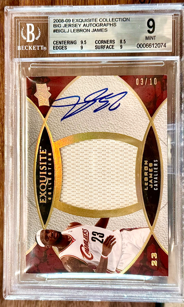 2008-09 Exquisite Lebron James Big Jersey /10 Auto
