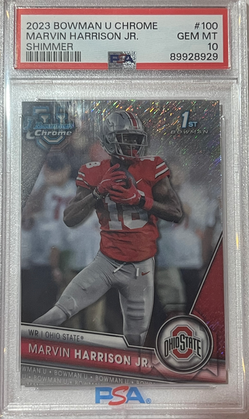 2023 bowman u chrome Marvin Harrison jr shimmer psa 10
