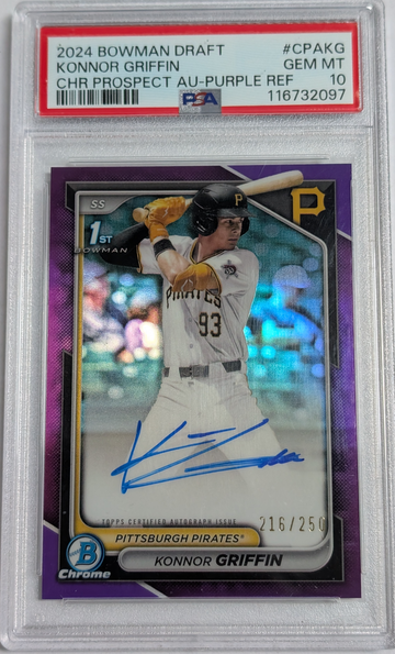 2024 Bowman Chrome Konnor Griffin Purple Refractor Auto PSA 10
