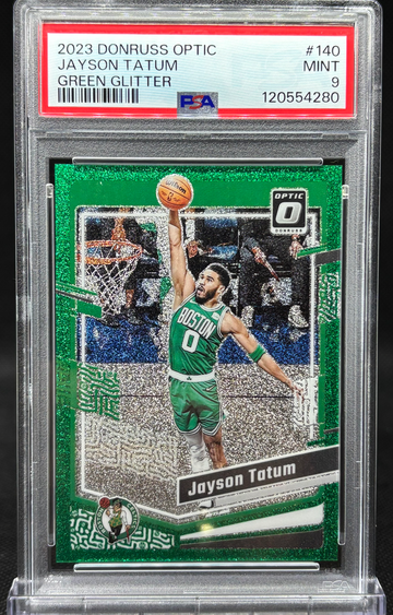 2023 Donruss Optic Jayson Tatum Green Glitter PSA 9 /77