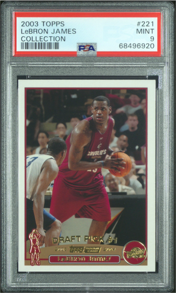 2003 TOPPS COLLECTION #221 LEBRON JAMES ROOKIE RC PSA 9