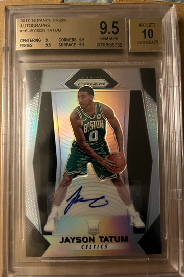 2017-18 Panini Prizm Jayson Tatum Silver Prizm RC Auto!!! BGS 9.5/10