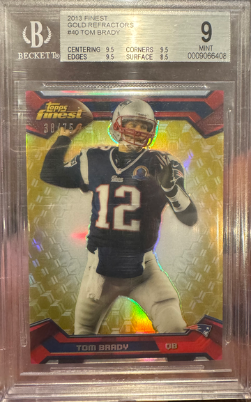 Tom Brady 2013 Topps Finest #40 Gold Refractor /75 BGS 9