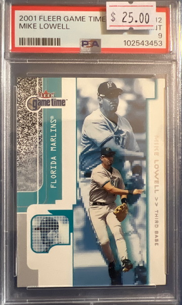 2001 Fleer Game Time Mike Lowell #12 PSA 9 Mint