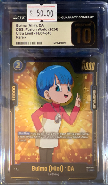 Bulma (Mini): DA 2024 Bandai DBS: Fusion World Ultra Limit - FB04-043 Rare* CGC 10 Pristine