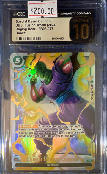 Special Beam Cannon 2024 Bandai DBS Fusion World Raging Roar - FB03-077 Rare* CGC 10 Pristine