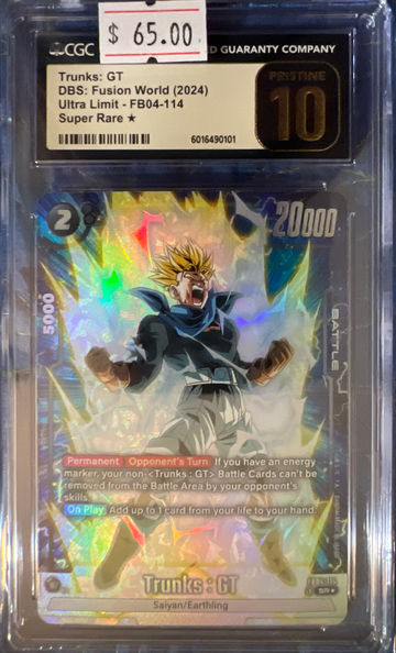 Trunks: GT 2024 Bandai DBS: Fusion World Ultra Limit FB04-114 Super Rare* CGC 10 Pristine