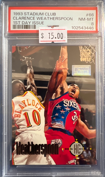 1993 Stadium Club Clarence Weatherspoon 1st Day Issue #66 PSA 8 NM-MT