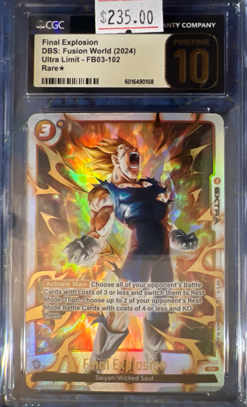 Final Explosion 2024 Bandai DBS Fusion World Raging Roar - FB03-102 Rare* CGC 10 Pristine