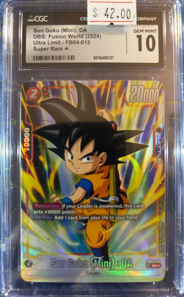 2024 Son Goku (Mini): DA DBS Fusion World Ultra Limit FB04-012 Super Rare* CGC 10 Gem Mint
