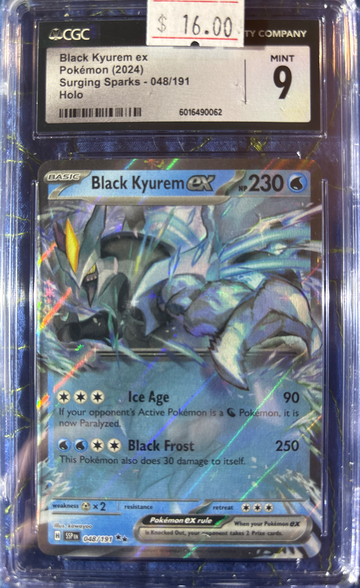 2024 Pokémon Black Kyurem ex Surging Sparks 048/191 CGC 9 Mint