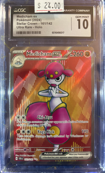 2024 Pokémon Medicham ex Stellar Crown 161/142 Ultra Rare CGC 10 Gem Mint