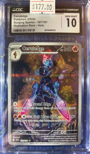 2024 Pokémon Ceruledge Surging Sparks 197/191 Alt Art CGC 10 Gem Mint