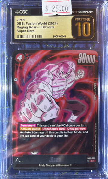 2024 Jiren DBS Fusion World Raging Roar FB03-009 Super Rare CGC 10 Pristine