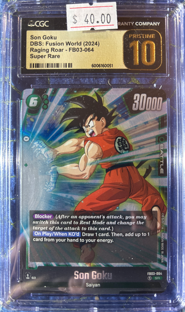 2024 Son Goku DBS Fusion World Raging Roar FB03-064 Super Rare CGC 10 Pristine