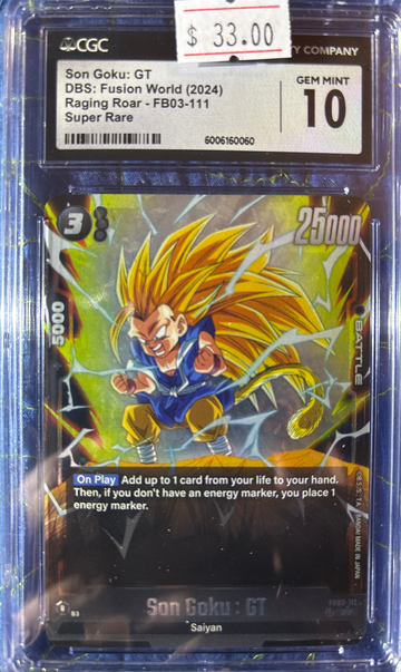 2024 Son Goku: GT DBS Fusion World Raging Roar FB03-111 Super Rare CGC 10 Gem Mint