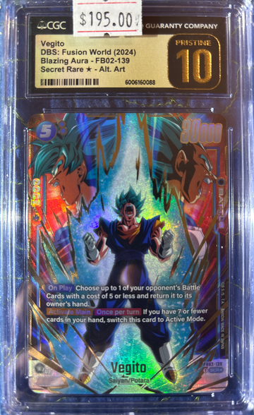 2024 Vegito DBS Fusion World Blazing Aura FB02-139 Secret Rare* CGC 10 Pristine