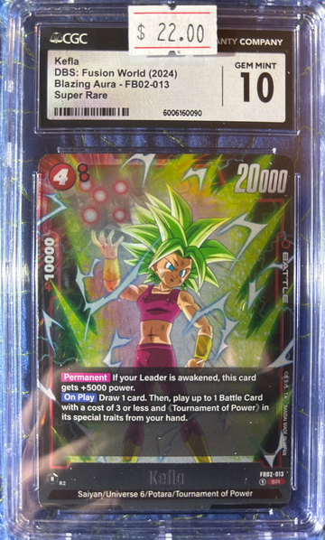 2024 Kefla DBS Fusion World Blazing Aura FB02-013 Super Rare CGC 10 Gem Mint