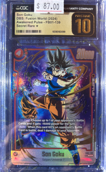2024 Son Goku DBS Fusion World Awakened Pulse FB01-139 Secret Rare* CGC 10 Pristine