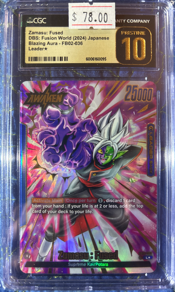 2024 Zamasu: Fused DBS Fusion World Blazing Aura FB02-036 Leader* CGC 10 Pristine