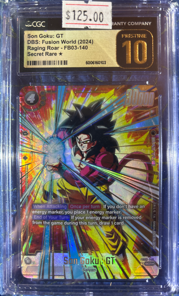 2024 Son Goku: GT DBS Fusion World Raging Roar FB03-140 Secret Rare* CGC 10 Pristine