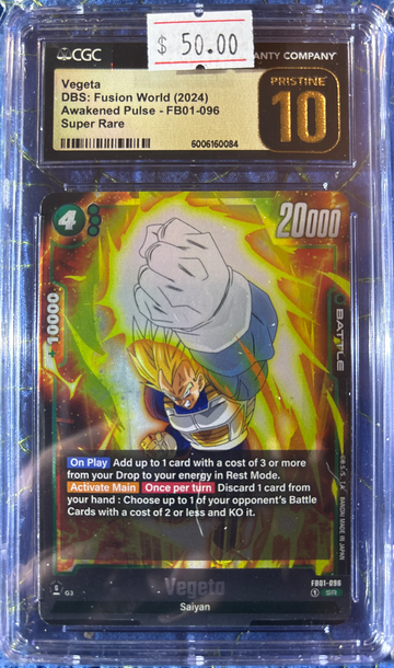 2024 Vegeta DBS Fusion World Awakened Pulse FB01-096 Super Rare CGC 10 Pristine