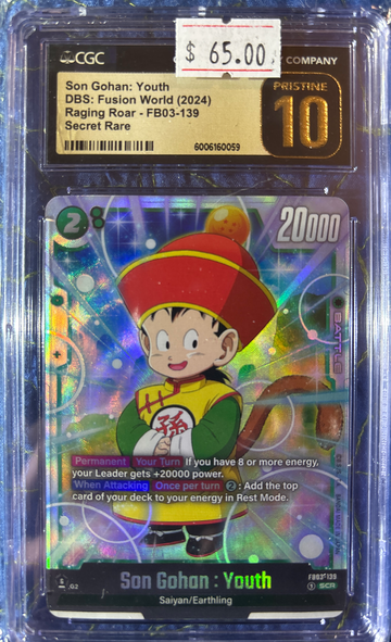 2024 Son Gohan: Youth DBS Fusion World Raging Roar FB03-139 Secret Rare CGC 10 Pristine