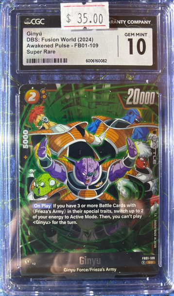 2024 Ginyu DBS Fusion World Awakened Pulse FB01-109 Super Rare CGC 10 Gem Mint