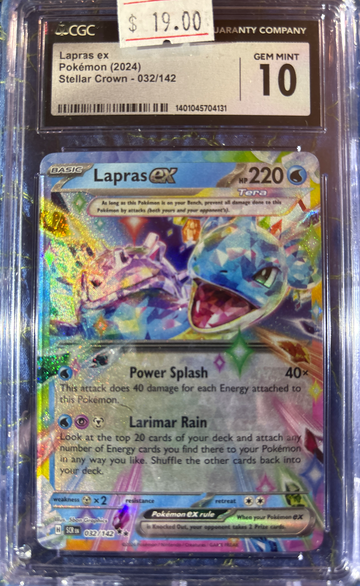 2024 Pokémon Lapras ex Stellar Crown 032/142 CGC 10 Gem Mint