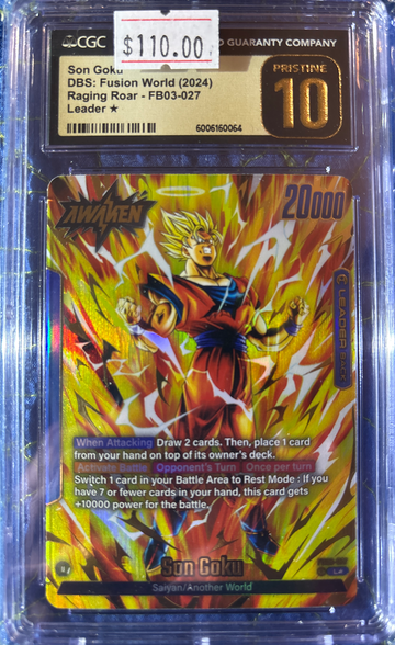 2024 Son Goku DBS Fusion World Raging Roar FB03-027 Leader* CGC 10 Pristine