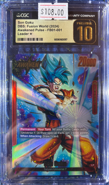 2024 Son Goku DBS Fusion World Awakened Pulse FB01-001 Leader* CGC 10 Pristine