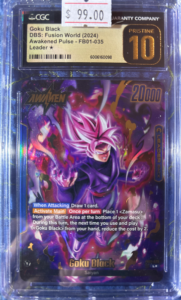 2024 Goku Black DBS Fusion World Awakened Pulse FB01-035 Leader* CGC 10 Pristine