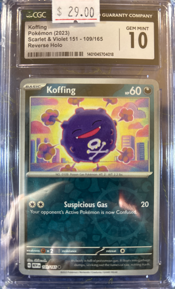 2023 Pokémon Koffing S&V 151 109/165 Reverse Holo CGC 10 Gem Mint