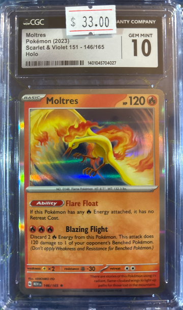 2023 Pokémon Moltres S&V 151 146/165 Holo CGC Gem Mint