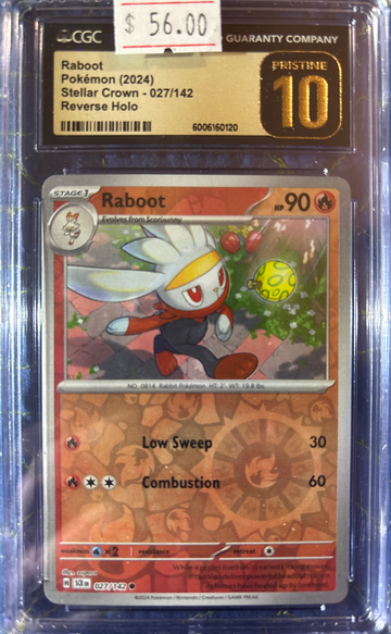 2024 Pokémon Raboot Stellar Crown 027/142 Reverse Holo CGC 10 Pristine