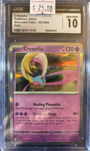 2024 Pokémon Cresselia Shrouded Fable 021/064 Holo CGC 10 Gem Mint