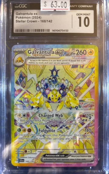 2024 Pokémon Galvantula ex Stellar Crown 168/142 CGC 10 Gem Mint
