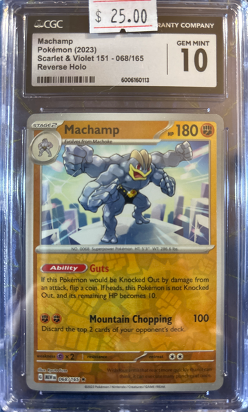2023 Pokémon Machamp S&V 151 068/165 Reverse Holo CGC 10 Gem Mint