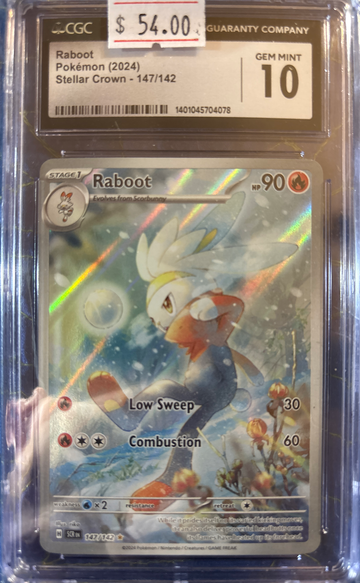 2024 Pokémon Raboot Stellar Crown 147/142 CGC 10 Gem Mint