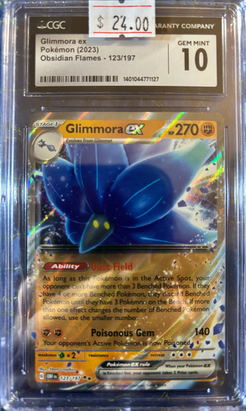 2023 Pokémon Glimmora ex Obsidian Flames 123/197 CGC 10 Gem Mint