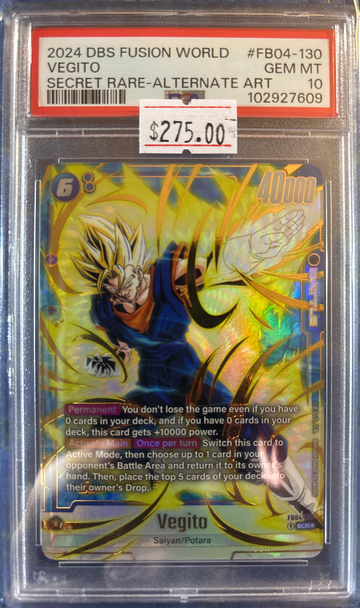 2024 Vegito DBS Fusion World Ultra Limit FB04-130 SCR* PSA 10 Gem Mint