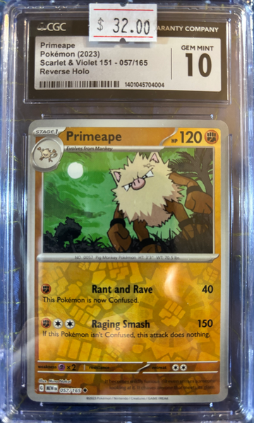 2023 Pokémon Primeape S&V 151 057/165 Reverse Holo CGC 10 Gem Mint