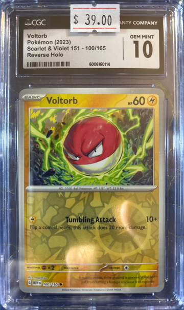 2023 Pokémon Voltorb S&V 151 100/165 Reverse Holo CGC 10 Gem Mint