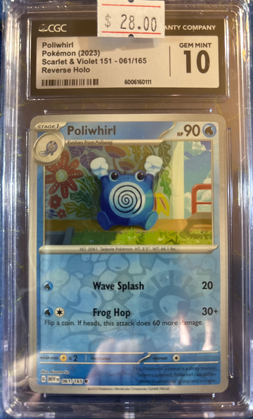 2023 Pokémon Poliwhirl S&V 151 061/165 Reverse Holo CGC 10 Gem Mint