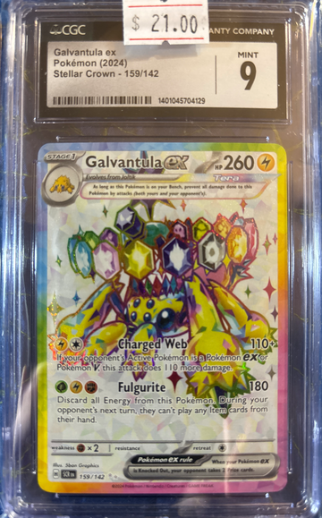2024 Pokémon Galvantula ex Stellar Crown 159/142 CGC 9 Mint